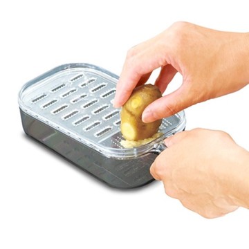 日本製 磨泥器 帶柄刨絲器  磨泥盒 刨絲刀 切菜器 切絲板 刨刀 刨絲 蔬果泥 蒜泥 薑泥 日本製