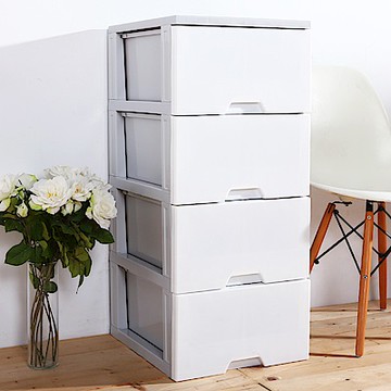 HOUSE好室喵 台灣製 日系純白4抽收納櫃104L