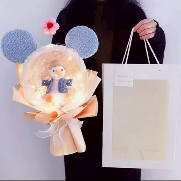 【Missing想念你】加油鴨滿天星米奇波波球花束  -給勇敢追夢的你！畢業季-畢業禮物/畢業花束/巨蟹座生日禮物/七夕情人節禮物/母親節花束/母親節禮物