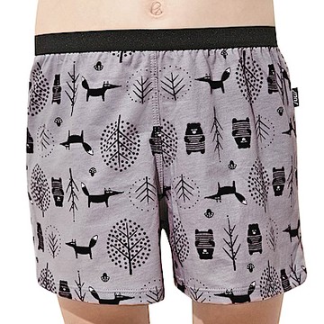 SOLIS 童話森林系列120-150寬鬆印花四角男童褲(都市灰)