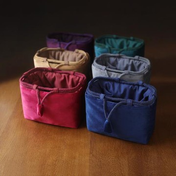 春泥加厚金絲絨收納旅行包茶葉罐茶杯茶具茶壺布袋一壺兩杯布包