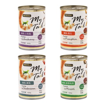 SEEDS聖萊西-My Tail愛貓餐罐 400g x 24入組(購買第二件贈送寵喵樂-貓草玩具x1包)