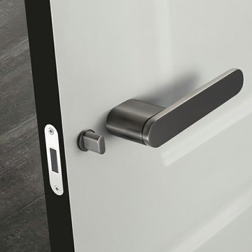 灰色極簡門鎖室內臥室房門鎖家用門把手現代磁吸靜音鎖生態木門鎖