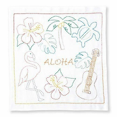オリムパス 世界を旅する花ふきん 刺し子キット ALOHA SK-390
