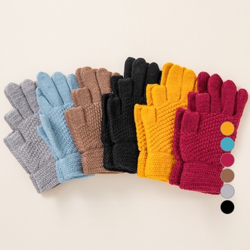 CARET 溫暖針織手套  均碼  天藍色