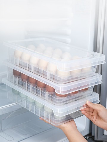 冰箱透氣雞蛋盒食物蔬菜保鮮盒疊加抽屜式雞蛋托雞蛋格收納盒