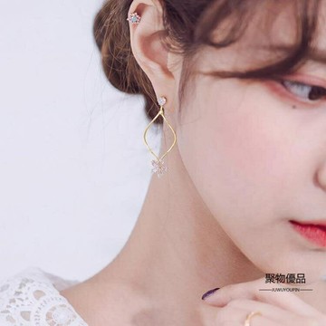 耳墜長款耳環925銀針耳釘韓國女耳飾【聚物優品】