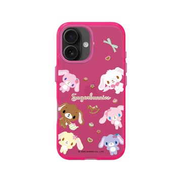 iPhone 16 Clear 粉漾桃 - 三麗鷗-蜜糖邦尼 Sugarbunnies - 雙胞胎兔排排站