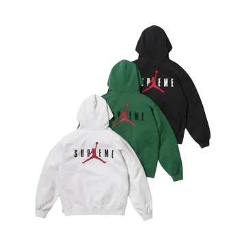 Supreme x Jordan Hoodie 帽踢 淺灰/綠色 HF0836-051/HF0836-341