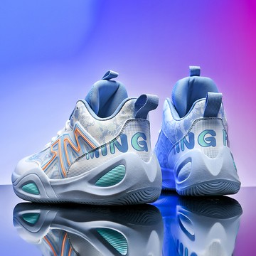 青少年休閒跑步減震籃球實戰防滑超輕運動潮鞋 網面透氣中大童男孩球鞋