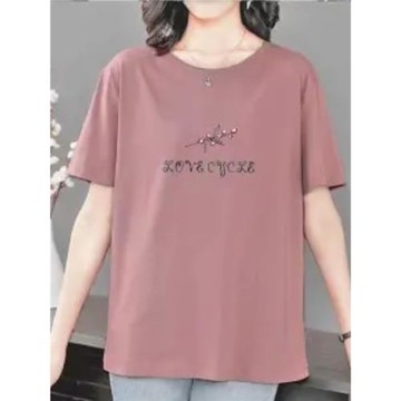 夏季新款女短袖圓領大碼媽媽裝純棉上衣體恤氣質顯瘦減齡上衣T恤