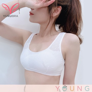 【玉如內衣】波波點點內衣 A罩 發育 不透色 兒童 少女 背心 台灣製 ※0734白