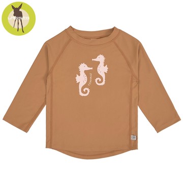 德國Lassig-嬰幼兒抗UV長袖泳裝上衣-焦糖海馬