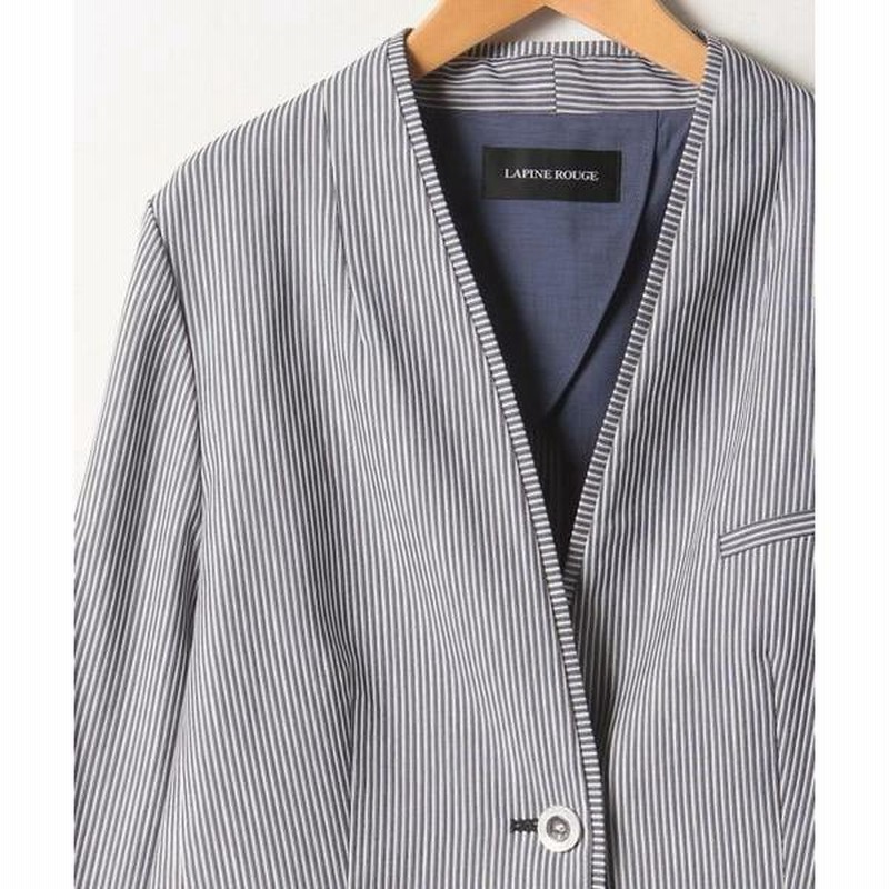 LAPINE ROUGEラピーヌ ストライプのジャケット 紺白 15大きいサイズ