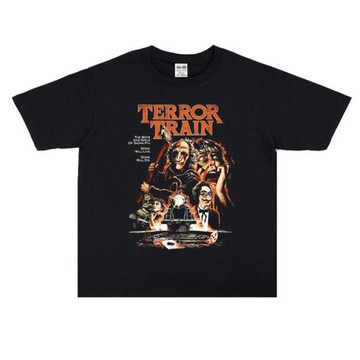 歐美老電影死亡列車個性海報設計印花T恤短袖寬松純棉男女同款