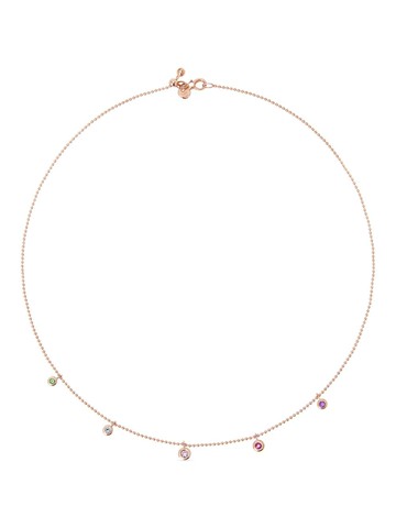 Dodo - 9kt rose gold Bollicine gemstone necklace - women - 9kt Rose Gold/Tsavorite/Ruby/Amethyst/White Topaz/Blue Topaz/Pink Sapphire - 42