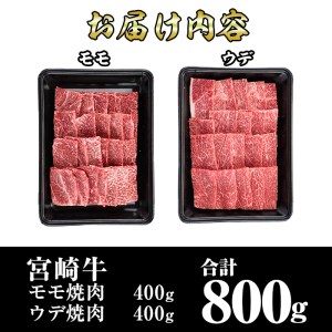 宮崎牛焼肉セット(合計800g)ウデ(400g)モモ(400g)