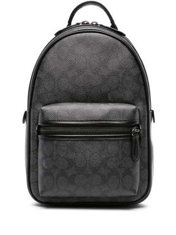 Coach - Charter monogram leather backpack - men - Calf Leather - One Size - Grey