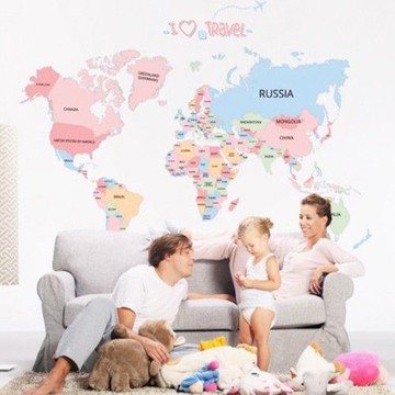 JB Design - 時尚壁貼-彩色世界地圖 (60cm*90cm)