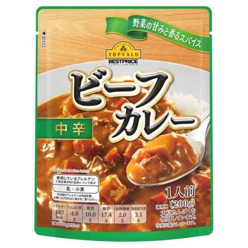 ▲▲トップバリュベストプライス　ビーフカレー中辛　200G×20個セット