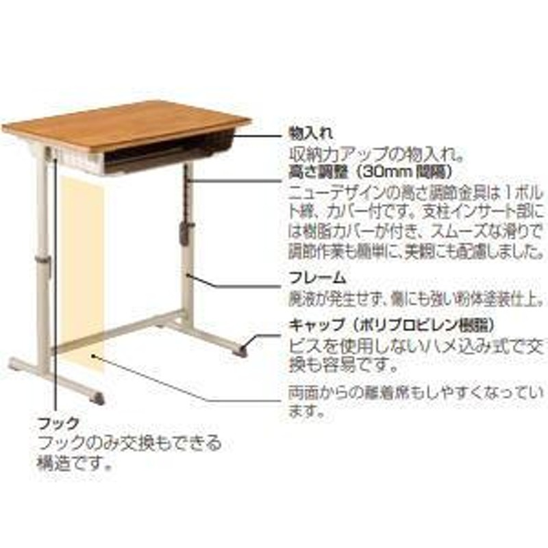 アイリスチトセ 新JIS可動式 学校机＋椅子セット YED601A-P-軽ST2G+YEC 