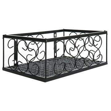 Market Plan 陽台鐵製花盆架  1件  長(80 x 25 x 12 cm)  黑色