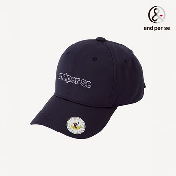 【and per se】深藍色彈性聚酯材質四季皆宜可拆卸設計球帽 DLV08415