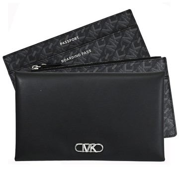 MICHAEL KORS EMPIRE 大容量寬版旅用三合一收納包/大手拿包(黑)