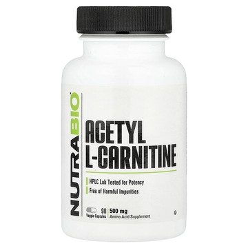 NutraBio, 乙醯 L-肉堿，500 毫克，90 粒素食膠囊