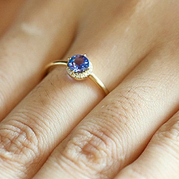 隔日到貨 海藍星空 坦桑石 丹泉石 0.5克拉 50分 S925銀 水晶 戒指 可調式戒圍1477