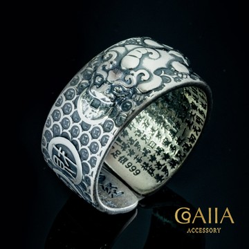 S925銀戒。招財闢邪貔貅 | LU