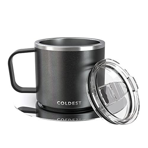 Stackable Insulated Espresso Cup with Saucer by Coldest Insulated Triple Wall Travel Stainless Steel Travel Double Shot Espresso Coffee Mug with Sli