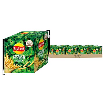 Lay's 樂事 鮮切脆薯香菜口味薯條 4件組  72g  12組