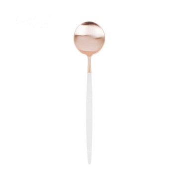Cutipol 葡萄牙 GOA ROSE系列-白玫瑰金霧面不銹鋼-21.5cm主餐匙