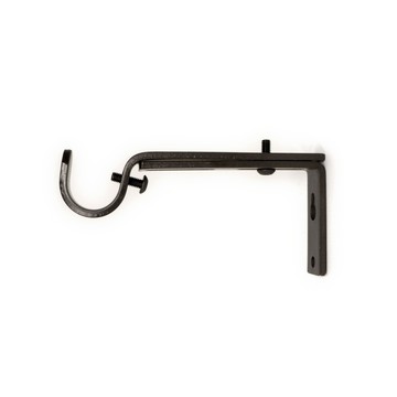 特力屋 金屬窗簾桿可調式單托架 霧黑色 2入