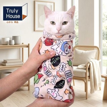 Truly House 剪指甲神器 多功能魔術裹貓布 XL號 毛孩 狗 貓 魔術自黏布 貓咪固定布 防抓防跑