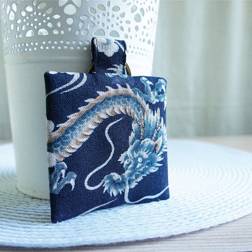 Lovely【神龍平安符袋、黑】護身符、詩籤福袋、錢水袋、耳機袋