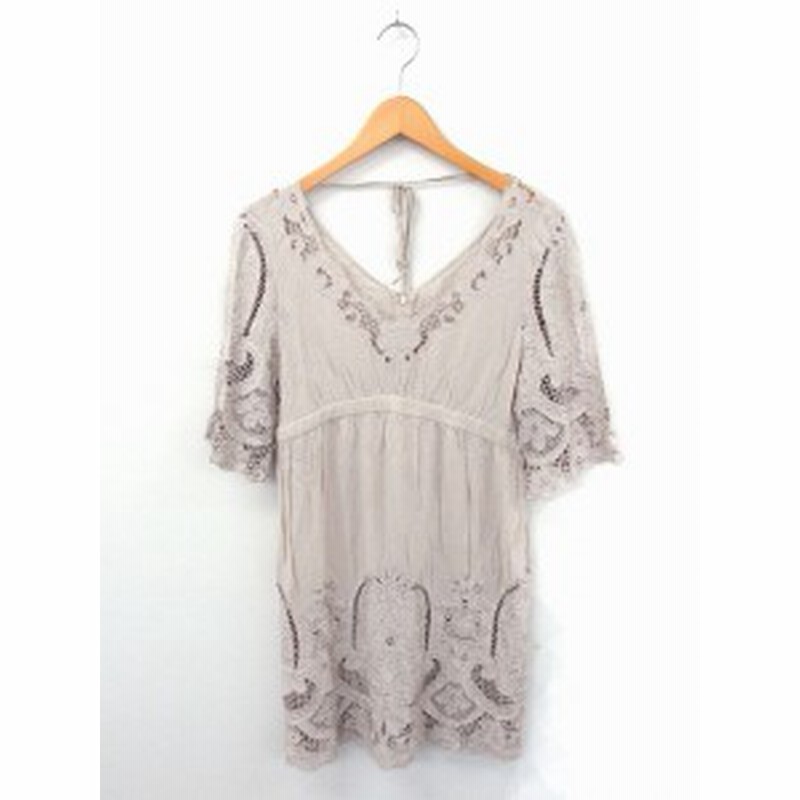 中古 ダイアグラム グレースコンチネンタル Diagram Grace Continental ワンピース レース リボン ジップ Vネック 五分袖 通販 Lineポイント最大1 0 Get Lineショッピング