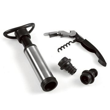VERSA 開酒器 + 抽真空 + 瓶塞 2個  黑色  1套