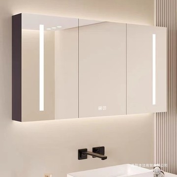 【含稅/免運】 實木智能浴室鏡柜衛生間掛墻式浴室鏡洗手間單獨鏡子置物架收納