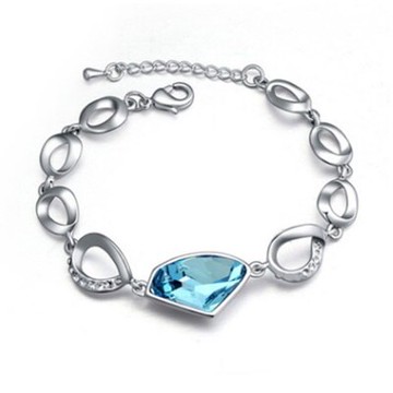 925純銀手鍊 水晶手環-時尚經典愛心鑲鑽情人節生日禮物女飾品3色73jw78【獨家進口】【米蘭精品】