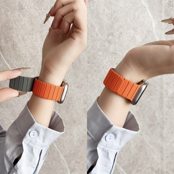 運動錶帶 矽膠磁吸錶帶 適用 Apple Watch S 11 10 9 8 7 6 5 SE3 蘋果手錶錶帶 46mm