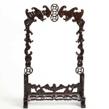 黑梓木雕 大號蝙蝠吊玉架 紅木掛玉架飾品架首飾架玉石架工藝品