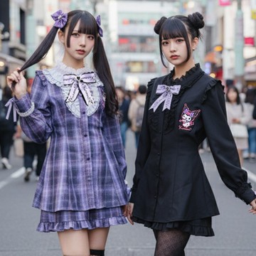 原創三麗鷗SANRIO授權量產型酷洛米領結襯衫洋裝安全褲套裝JJ5058