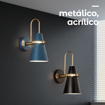 現代風鋼材藍/黑色燈罩型壁燈18-63041、63042