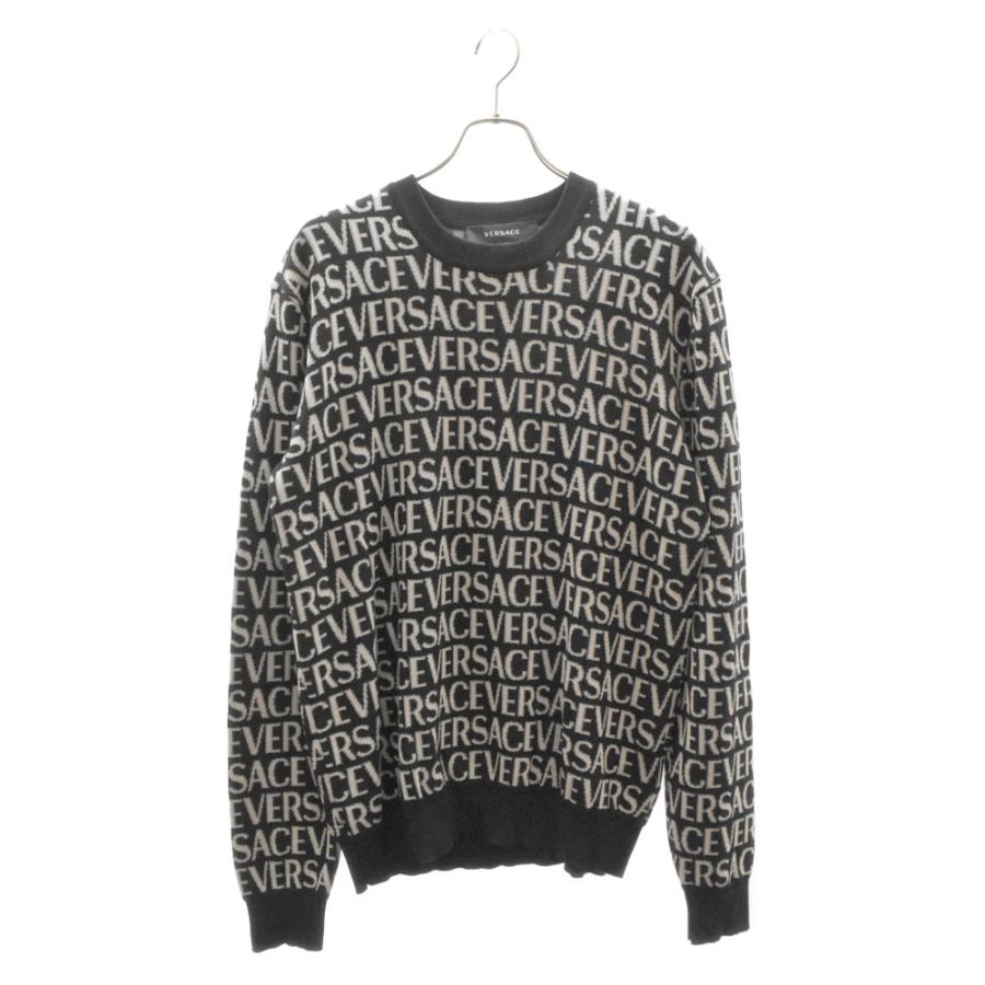 VERSACE ヴェルサーチ ブランドロゴ クルーネックニット