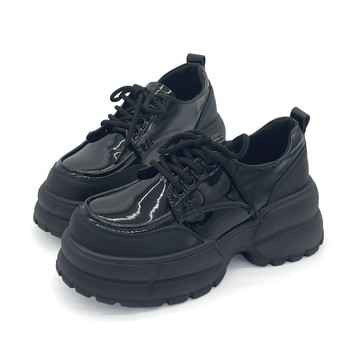 Ewart 甜心鏡面拼接學院風厚底增高牛津鞋