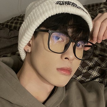 黑框眼鏡男款超輕方框可配大臉黑色平光大框眼睛框架潮男