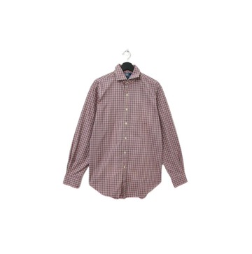 Back to Green-品牌襯衫 Polo粉紫格紋LP-33//vintage shirt