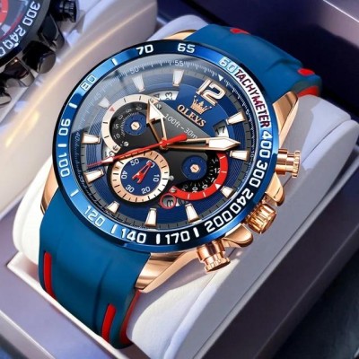 OLEVS メンズ 腕時計 高品質 クオーツ カジュアル スポーツ ファッショナブル ウォッチ 9936 クロノグラフ 防水 時計 Blue |  LINEショッピング
